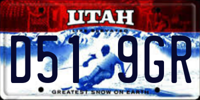 UT license plate D519GR