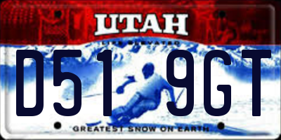 UT license plate D519GT