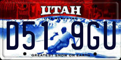 UT license plate D519GU