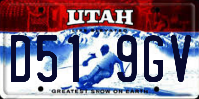UT license plate D519GV
