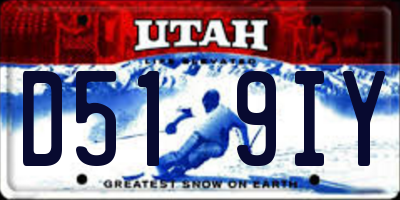 UT license plate D519IY
