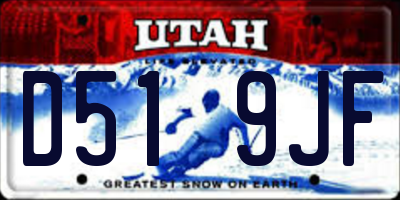 UT license plate D519JF
