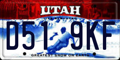 UT license plate D519KF