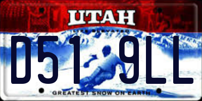 UT license plate D519LL