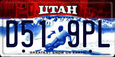 UT license plate D519PL