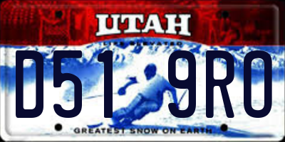 UT license plate D519RO