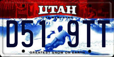 UT license plate D519TT