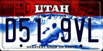 UT license plate D519VL