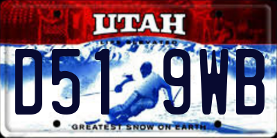 UT license plate D519WB