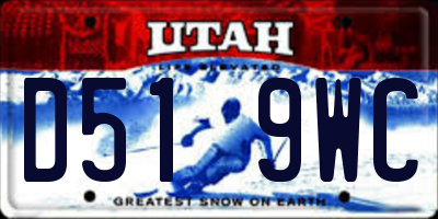UT license plate D519WC