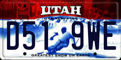 UT license plate D519WE