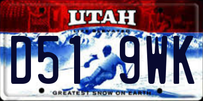 UT license plate D519WK