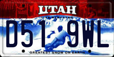 UT license plate D519WL