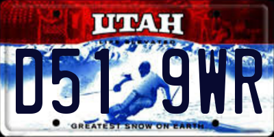 UT license plate D519WR