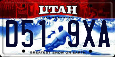 UT license plate D519XA