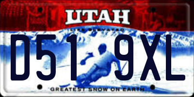 UT license plate D519XL