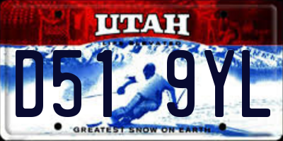UT license plate D519YL