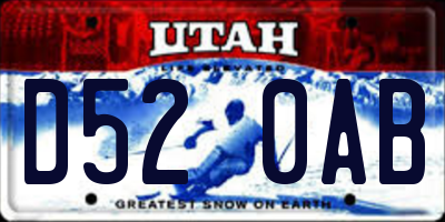 UT license plate D520AB