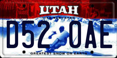 UT license plate D520AE