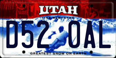 UT license plate D520AL