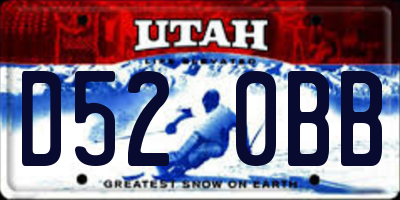 UT license plate D520BB