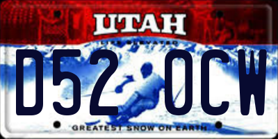 UT license plate D520CW