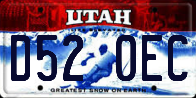 UT license plate D520EC