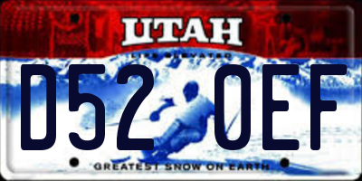 UT license plate D520EF