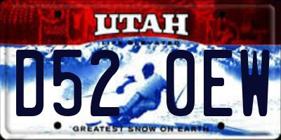 UT license plate D520EW