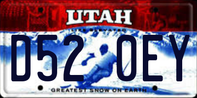 UT license plate D520EY