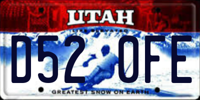 UT license plate D520FE