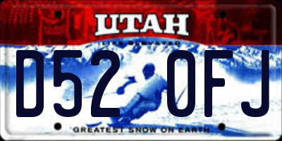 UT license plate D520FJ