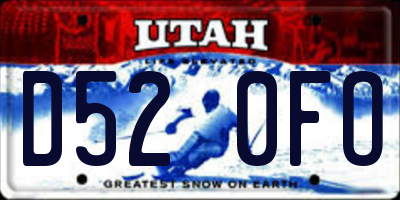 UT license plate D520FO