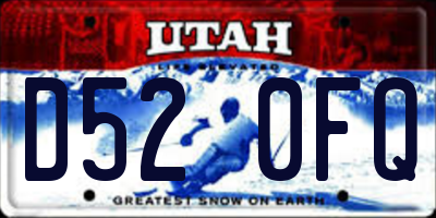 UT license plate D520FQ