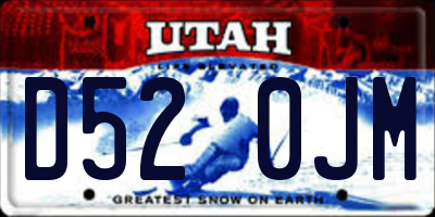 UT license plate D520JM