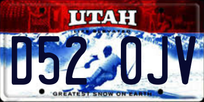 UT license plate D520JV