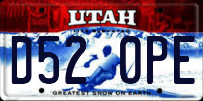 UT license plate D520PE
