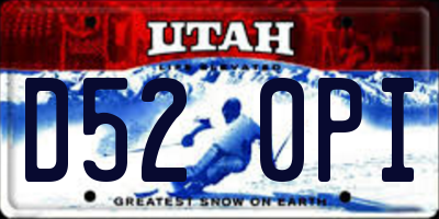 UT license plate D520PI