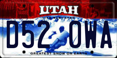 UT license plate D520WA