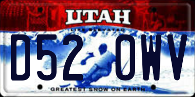 UT license plate D520WV