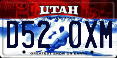 UT license plate D520XM