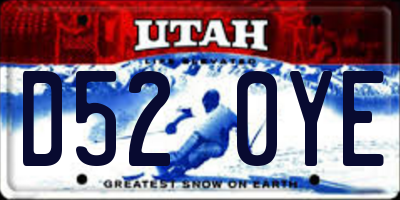 UT license plate D520YE
