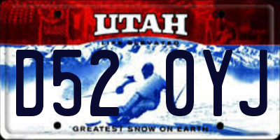 UT license plate D520YJ