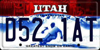 UT license plate D521AT