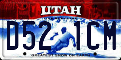 UT license plate D521CM