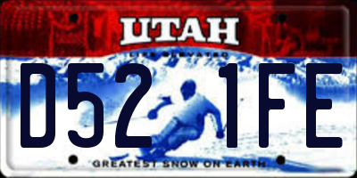 UT license plate D521FE
