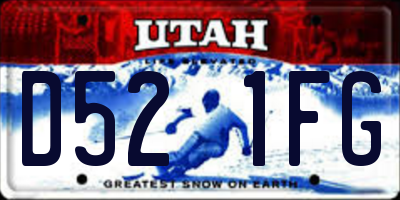 UT license plate D521FG