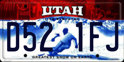 UT license plate D521FJ