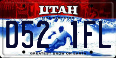 UT license plate D521FL