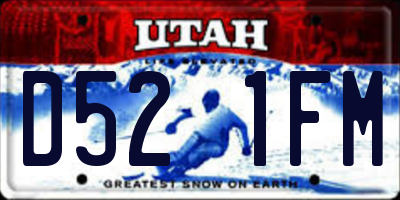 UT license plate D521FM
